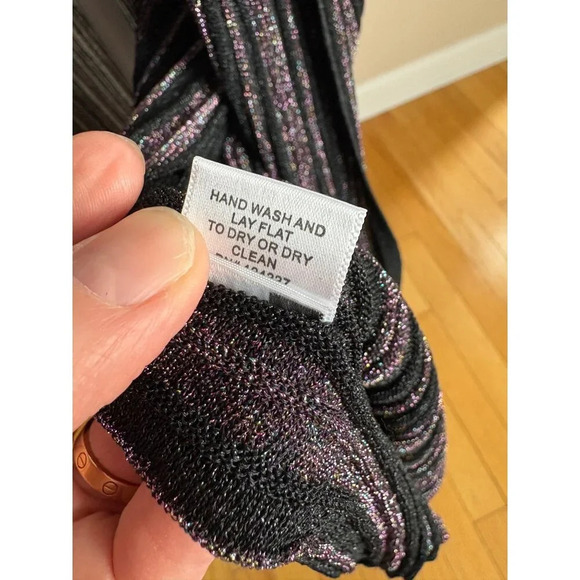MISA Amberly Duster Cardigan in Purple Black Combo Metallic Size Small - Picture 10 of 13